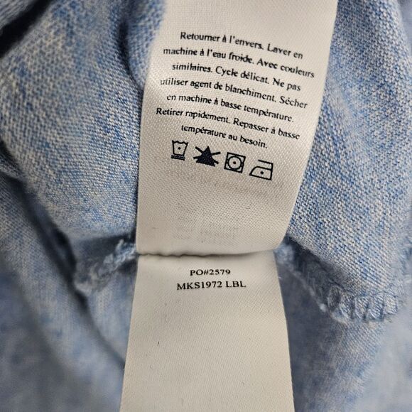 Faherty Suffolk Pullover Sweater Mens Large Light Blue 1/4 Zip Mock Neck Outdoor - Picture 6 of 10